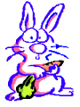 le dessin d’un lapin rose